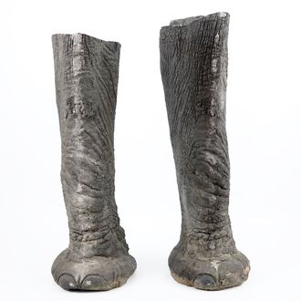 Two replicas of elephant legs, 2nd half 20th C.