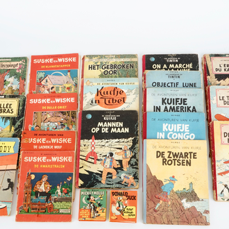 Hergé, Vandersteen, e.a.: een collectie strips, o.a. Kuifje, Jo, Suus en Jokko, ...