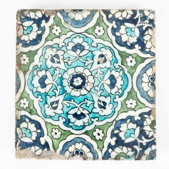 A Damascus pottery tile, Ottoman Syria, ca. 1620