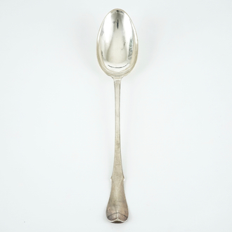 A large silver ragout spoon, marked for Ghent, 1755