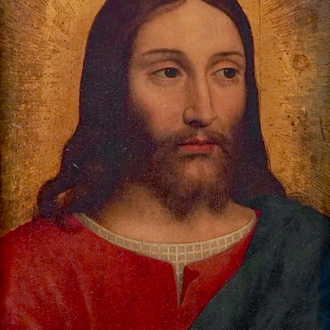 A portrait of Christ, Flemish school, oil on copper, 16/17th C.