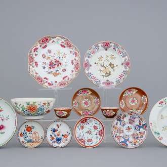 A large collection of Chinese famille rose, Imari and Batavia ware porcelain, Qianlong, 18th C.