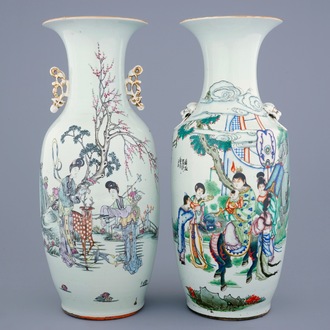 Two Chinese famille rose vases, 19/20th C.