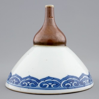 A Chinese blue and white and capuchin funnel, Kangxi