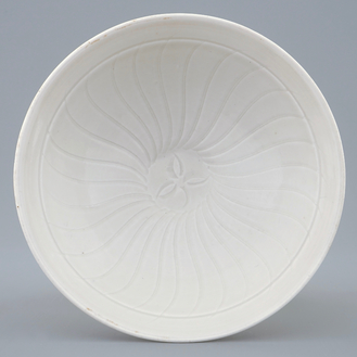 A Chinese incised qingbai dish, Southern Song Dynasty (1127-1279)