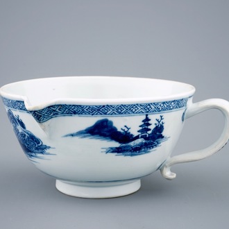 A Chinese blue and white Nanking cargo shipwreck sauce boat, Qianlong