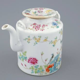 A Chinese famille rose teapot and cover, Xianfeng mark and of the period