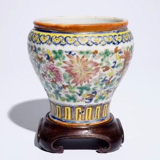 A Chinese famille rose spittoon for the Peranakan or Nyonya market, 19th C.