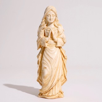 An Indo-Portuguese ivory model of a Madonna, Goa, 18h C.