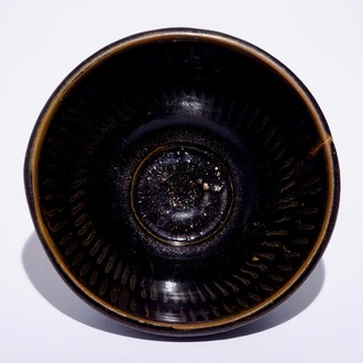 A Chinese Jian black and brown splashed bowl, Song