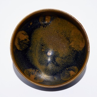 A Chinese Jian black and brown splashed bowl, Song