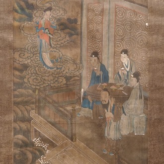 Une peinture chinoise sur textile, 19ème