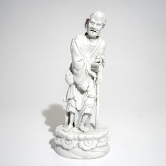 A Chinese Dehua blanc de Chine model of the immortal Li Tieguai, 19th C.