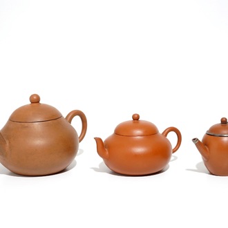 Three Chinese Yixing teapots for the Thai market, 19th C.