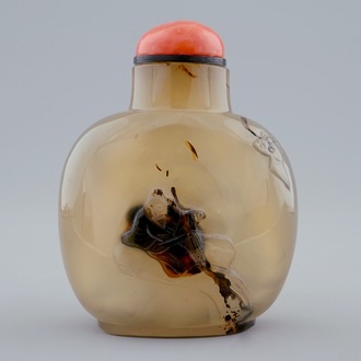 A fine Chinese agate snuff bottle, 18/19th C.