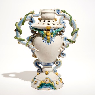 A polychrome Winterthur faience vase, Switzerland, 17th C.