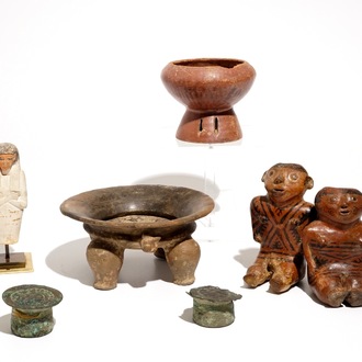 A varied selection of ethnographic arts, Pre-Columbian and Egypt