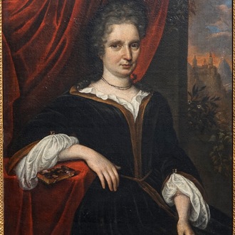 Ecole hollandaise, 17ème, Portrait d'une femme, daté 1693, huile sur toile