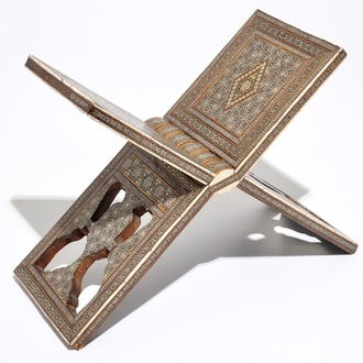 A Mughal ivory inlaid quran stand, India, 18/19th C.