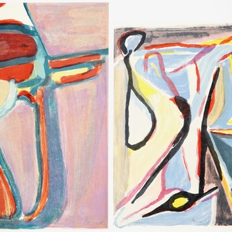Van Velde, Bram (The Netherlands, 1895-1981), Two abstract compositions, lithography on paper, numb. 44/60