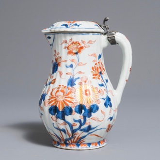 A Chinese Imari-style covered jug with French silver mounts, Qianlong