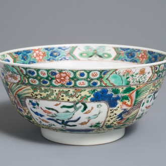 A Chinese famille verte bowl with fish, Kangxi