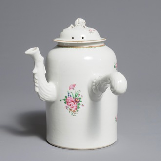 A Chinese famille rose export porcelain chocolate jug, Qianlong