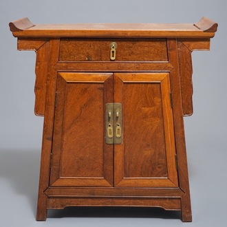 A Chinese Ming style hongmu altar cabinet, Qing