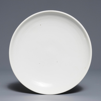 A Chinese Dehua blanc de Chine dish, Ming