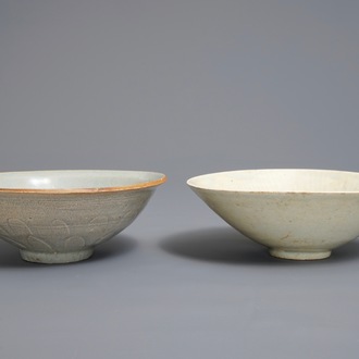 Two Chinese qingbai underglaze design bowls, Song