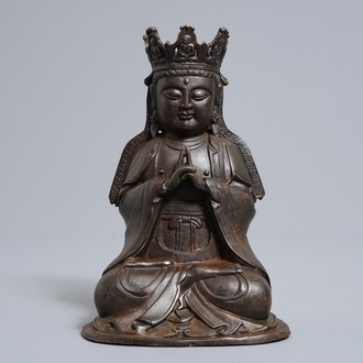Un modèle de Guanyin en bronze, Chine, 19ème