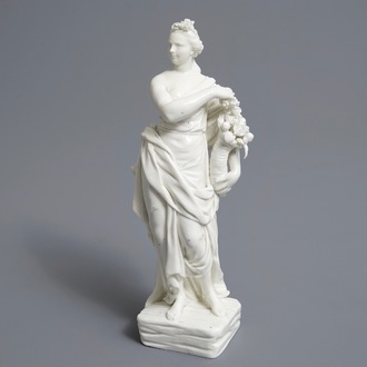 A Meissen-style blanc de Chine allegorical 'harvest' figure, 18/19th C.