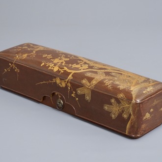 A rectangular Japanese lacquer suzuribako, Meiji, 19th C.