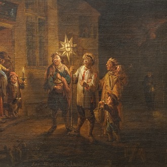 Garemijn, Jan Anton (Bruges, 1712-1789): Les Musiciens Ambulans, oil on canvas, signed and dated 1785