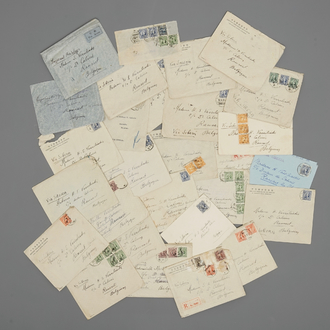 An archive of Belgian-Chinese correspondence, stamps and envelopes, ca. 1936