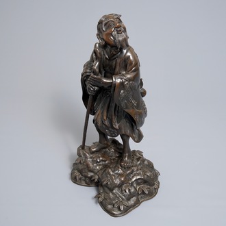 A Chinese bronze figure of Li Tieguai, 18/19th C.