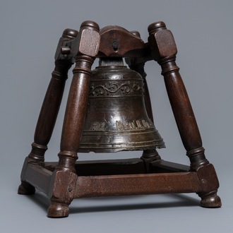 A Flemish bronze bell inscribed: 'Cast in Bruges by F. Brondel', 19th C.