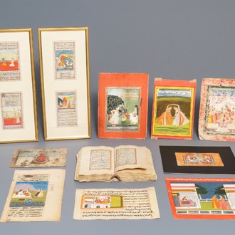 A collection of Islamic and Persian miniatures, calligraphy panels and a Quran, Iran and India, 19/20th C.