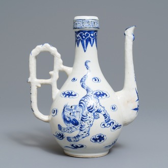 A Chinese blue and white 'Bleu de Hue' Vietnamese market jug, 19th C.