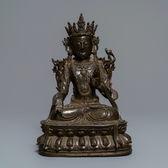 Un modèle de Bouddha en bronze de style Ming, Chine, Qianlong