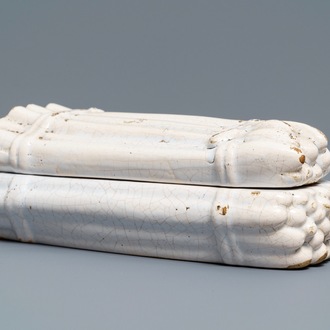 A white Brussels faience asparagus tureen, 18th C.