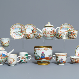 Een collectie divers Chinees famille rose export porselein, Qianlong