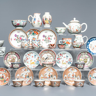 Une collection variée en porcelaine de Chine famille rose et grisaille, Yongzheng/Qianlong