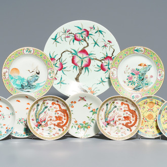 Ten Chinese famille rose plates and dishes, 19/20th C.