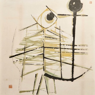 Se Ok Suh (Seok Suh) (Korea, 1929-): Untitled, ink and color on paper