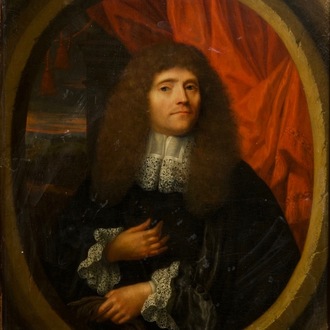 Leermans, Pieter (Ecole hollandaise, 1635-1706): Portrait d'un homme, huile sur panneau