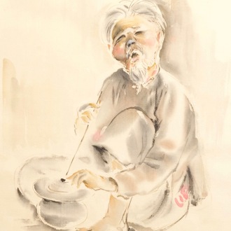 Tu Duyen (Vietnam, 1915-2012): water color on silk, dated 1974