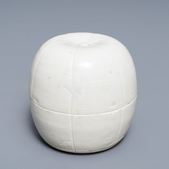 A Chinese qingbai melon-shaped box and cover, Southern Song