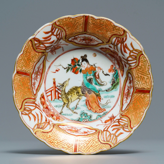 Un bol de type klapmuts en porcelaine de Chine famille verte, Kangxi