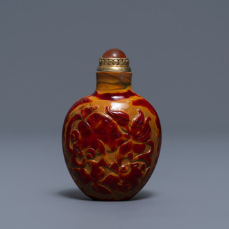 Une tabatière en verre réalgar, Verrerie Impériale, Pékin, Chine, 1730-1840